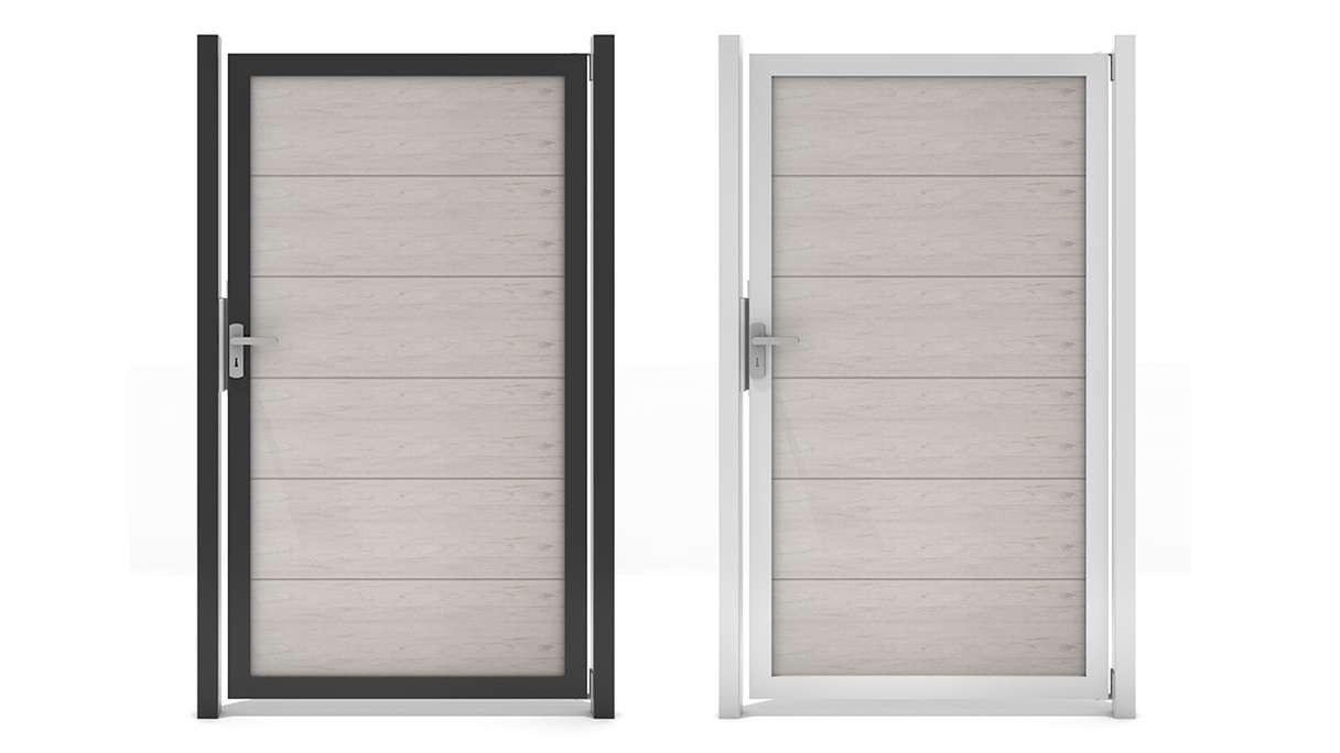 planeo Gardence Guard – BPC Universal Gate, Bi-Colour Sand with aluminium frame, 100 x 180 x 4 cm