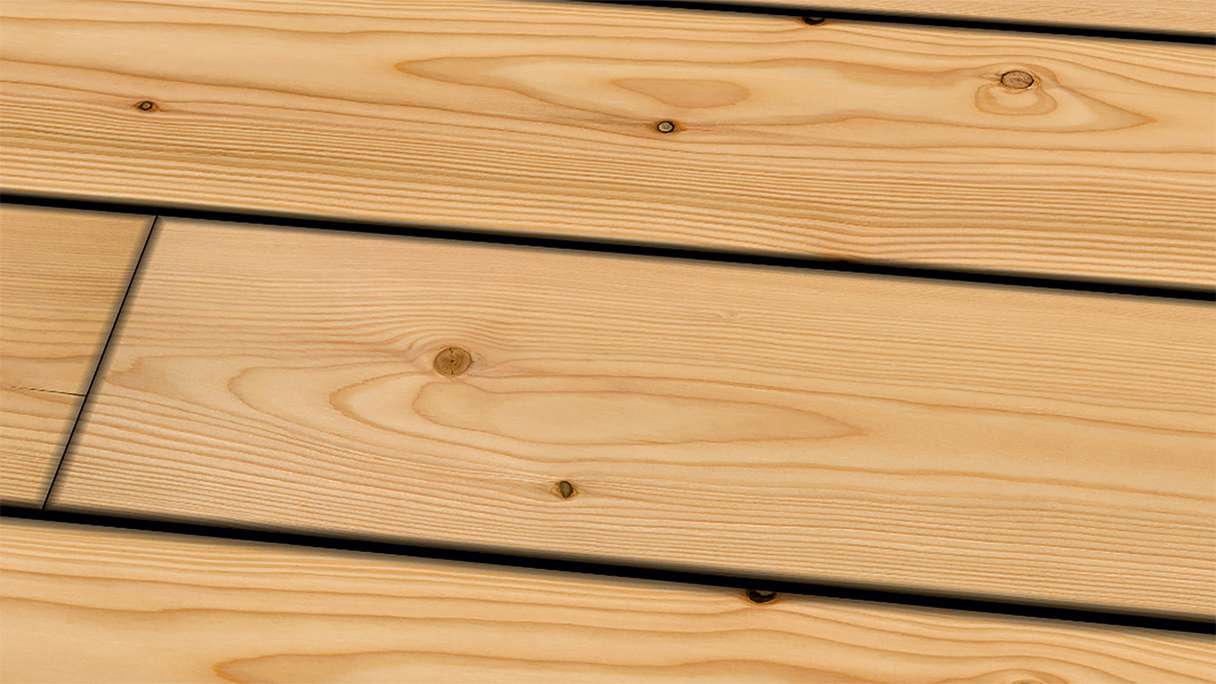 TerraWood wooden decking - Canadian larch - smooth on both sides
