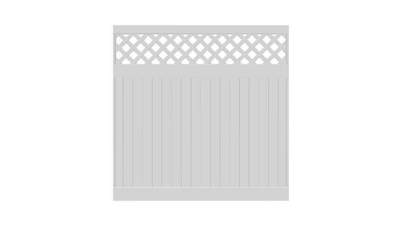 planeo Privara - PVC picket fence white with trellis - UV-resistant | 177 x 178 cm