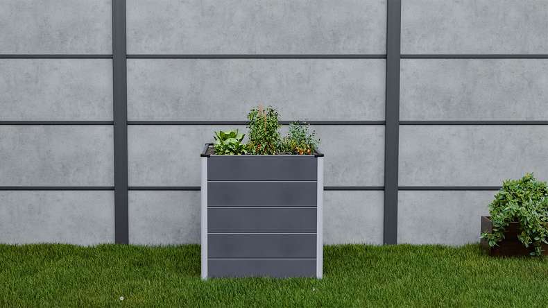 planeo BPC raised bed Cube - anthracite | DB703 70 x 70 x 75 cm