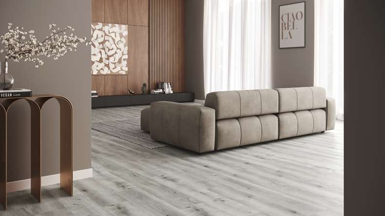 planeo Rigid Click Vinyl - SolutionX 2in1 Oak Grey | Impact sound insulation integrated (ECF-0088)