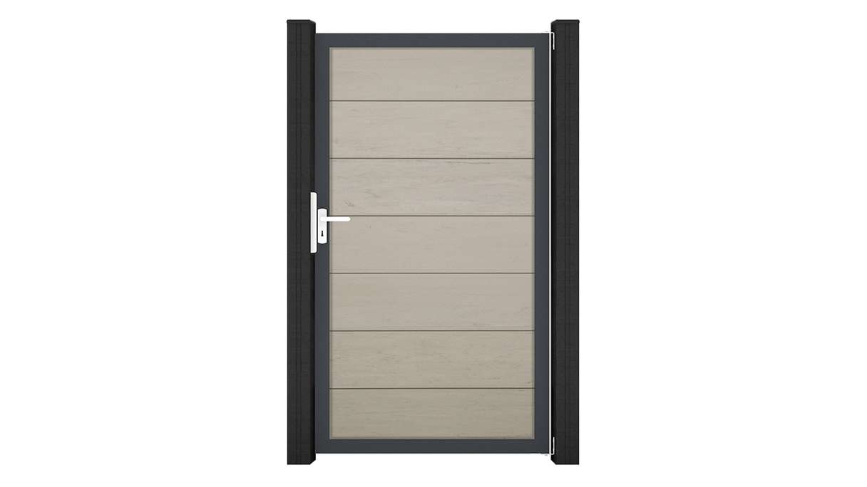 planeo Solid Grande - standard door Bi-Color white with anthracite aluminium frame