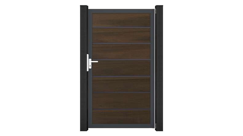 planeo Solid Grande - Premium door walnut co-ex with anthracite aluminium frame