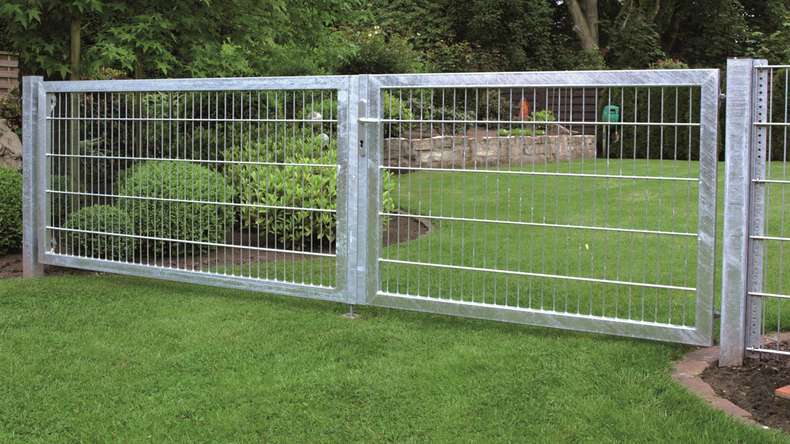 planeo universal door heavy 2-leaf Symetric Hot-dip galvanised incl. gateposts