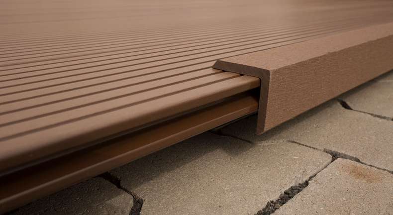 planeo WPC angle strip dark brown for decking boards - 2.2m