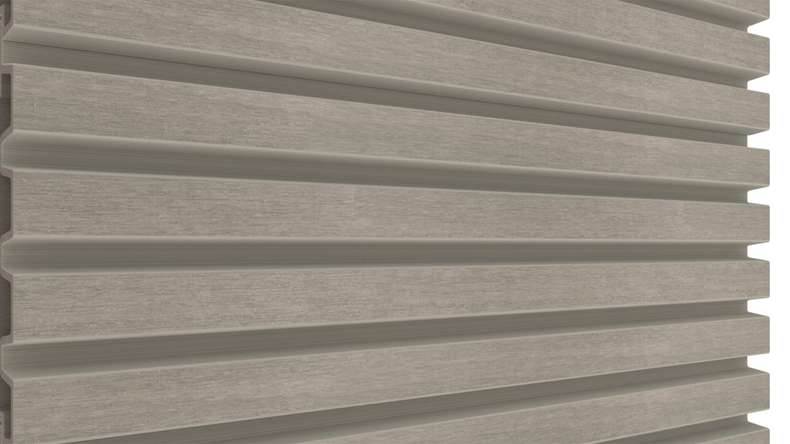 planeo LINEA Slim – WPC CoEx cladding, light grey, 2900 x 215 mm