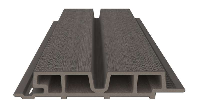 planeo LINEA Wide – WPC CoEx cladding, dark grey, 2900 x 181 mm