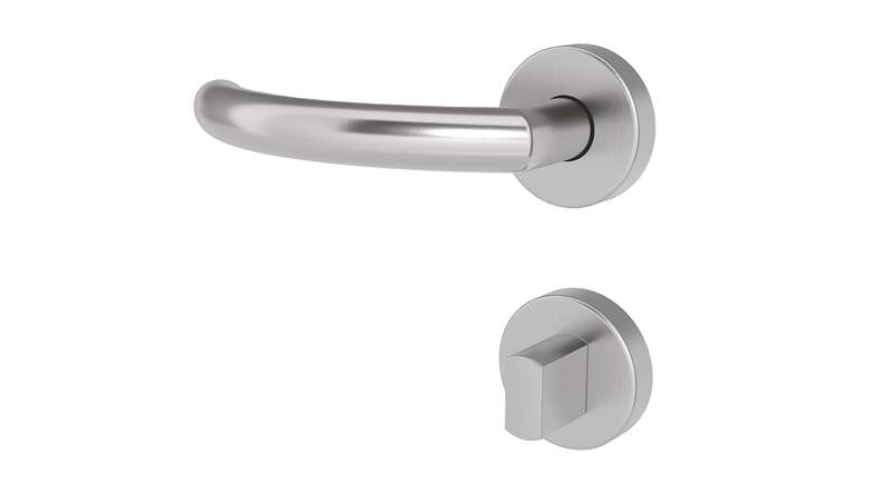 planeo Edelwerk SILBA door handle stainless steel WC round rose