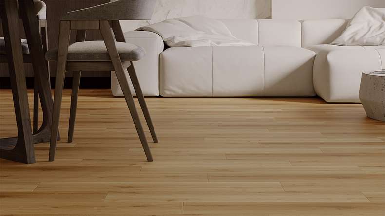 planeo Rigid Click Vinyl - HOMEtec Pro 50 IXPE Natural Field Oak | Impact sound insulation integrated (RP-G50-4)