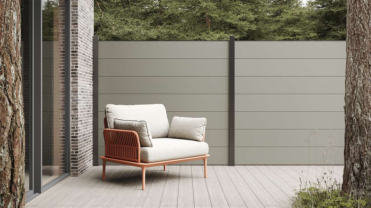planeo Solid Grande - plug-in fence grey