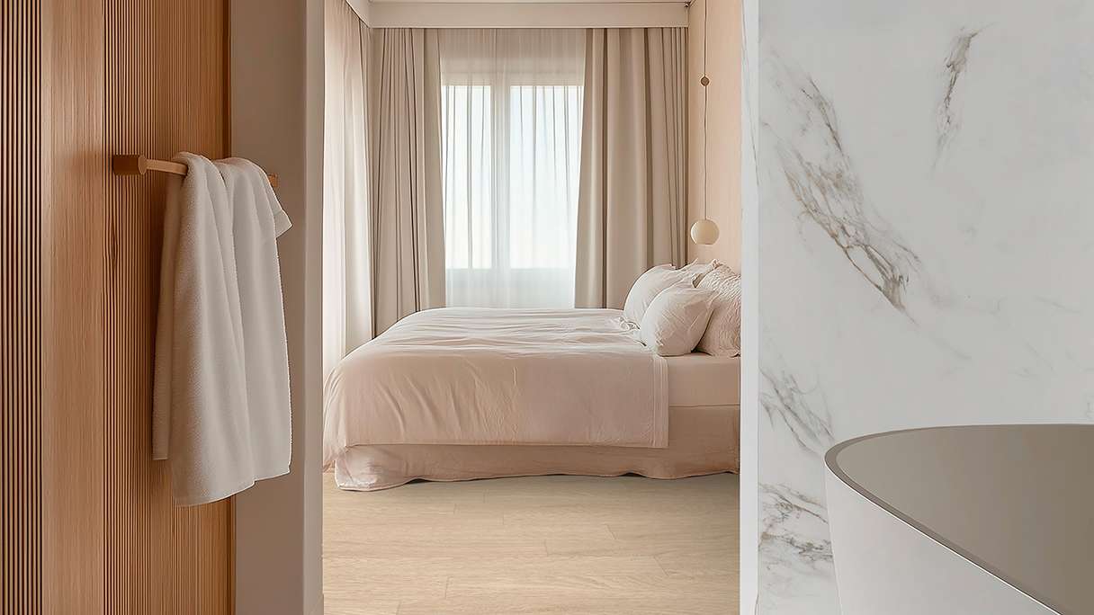 Gerflor Klick Vinyl Rigid - Creation 55 Clic Acoustic White Marble | Impact sound insulation integrated (61261743)