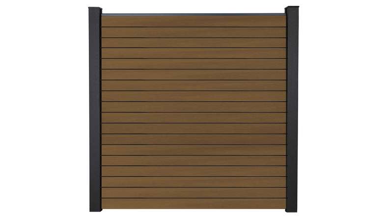 planeo Gardence Trendy - BPC rhombus plug-in fence - Teak co-extruded 180 x 180 cm