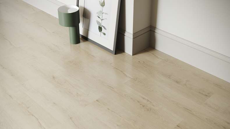 planeo Rigid Click Vinyl - SolutionX 2in1 Oak Cream White | Impact sound insulation integrated (ECF-0074)