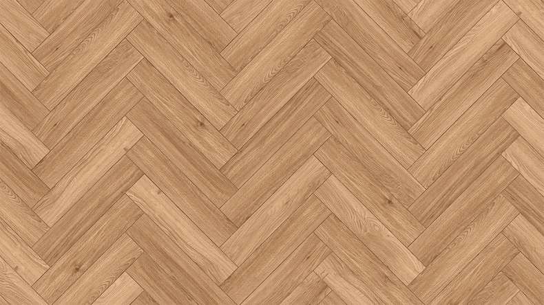 planeo Rigid Klick Vinyl - SolutionX 2in1 Herringbone Oak Light Brown | Impact sound insulation integrated (ECF-HB-4955)