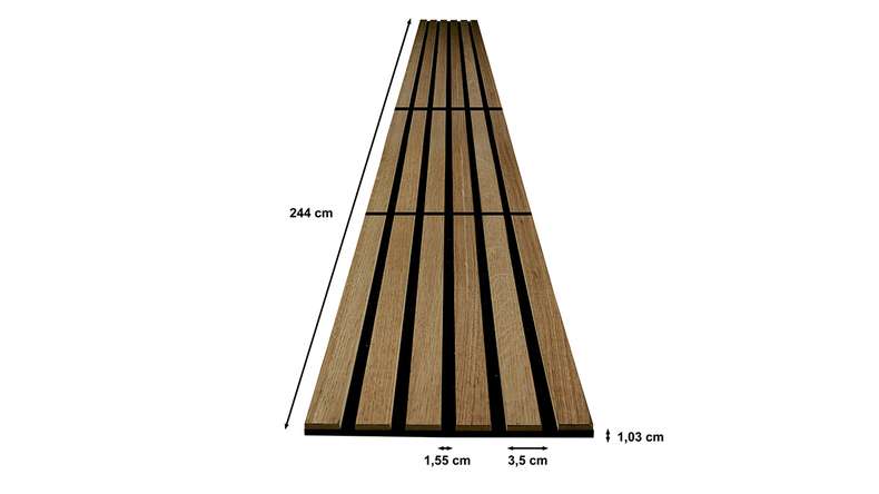 Skaben SilentWall Compact acoustic panels - Rustic oak - 244 x 30.5 cm