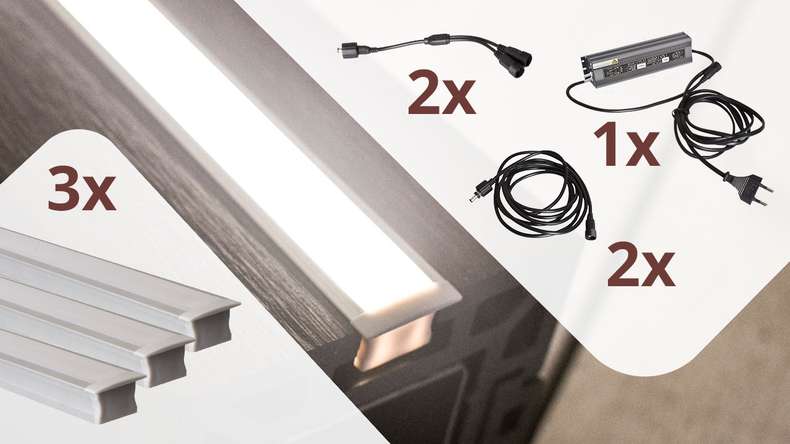 planeo Glow - fence lighting set for 3 light strips