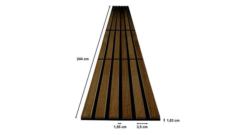 Skaben acoustic panels SilentWall Compact - dark oak - 244 x 30.5 cm