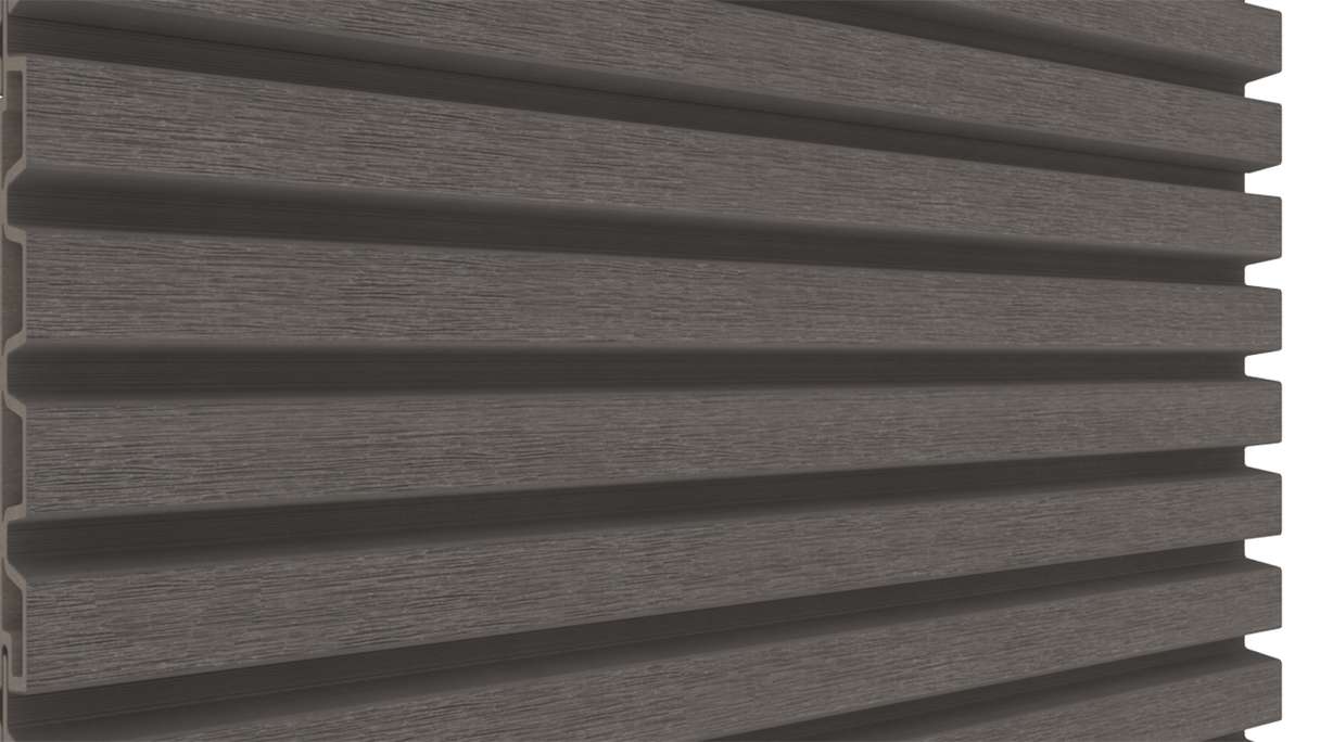 planeo LINEA Slim – WPC CoEx cladding, dark grey, 2900 x 215 mm
