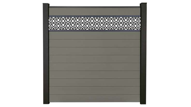 planeo Gardence Strong - BPC plug-in fence Abstract Grey 180 x 180 cm