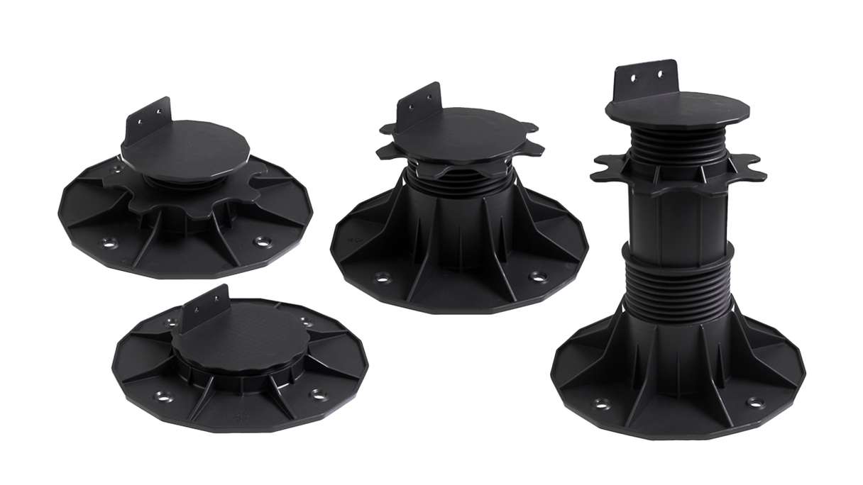 planeo swivel foot terrace bearing for terrace boards from 18mm to 220mm