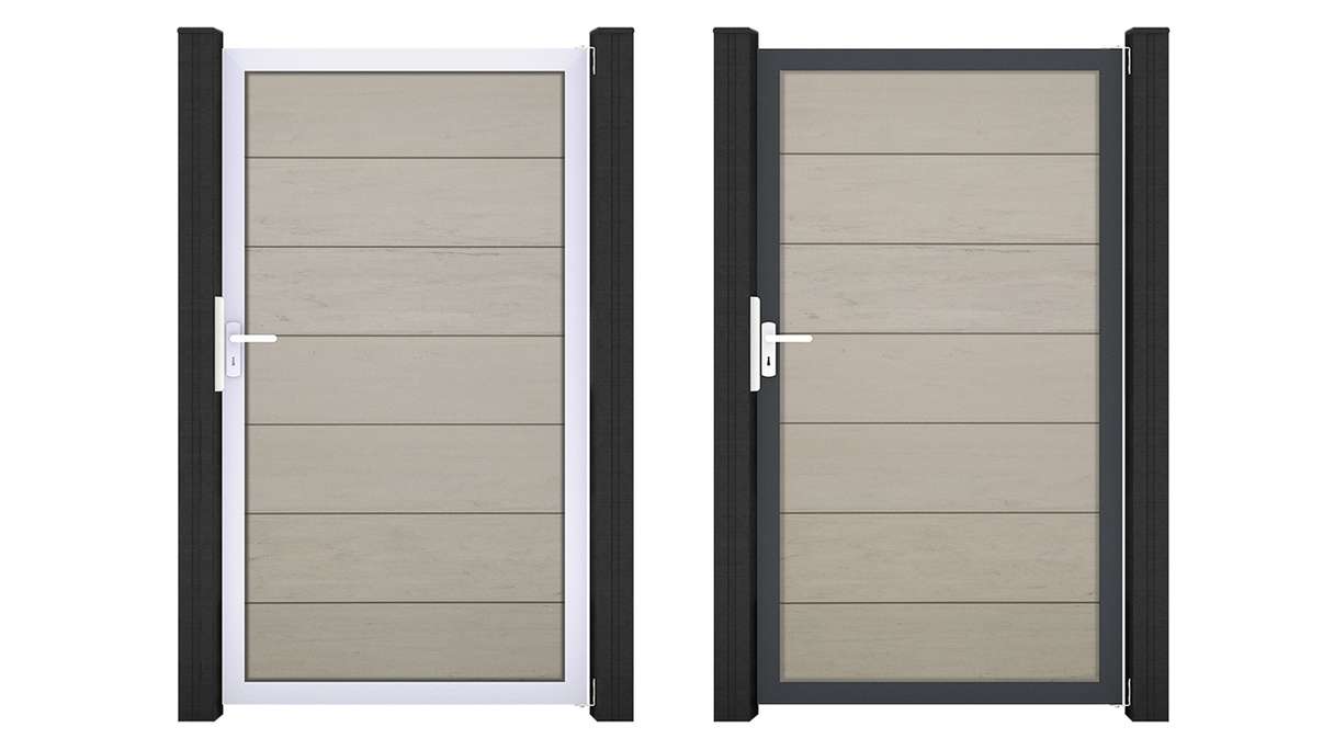 planeo Gardence Strong XL – BPC Universal Gate, Bi-Colour Sand with aluminium frame, 100 x 180 x 4 cm