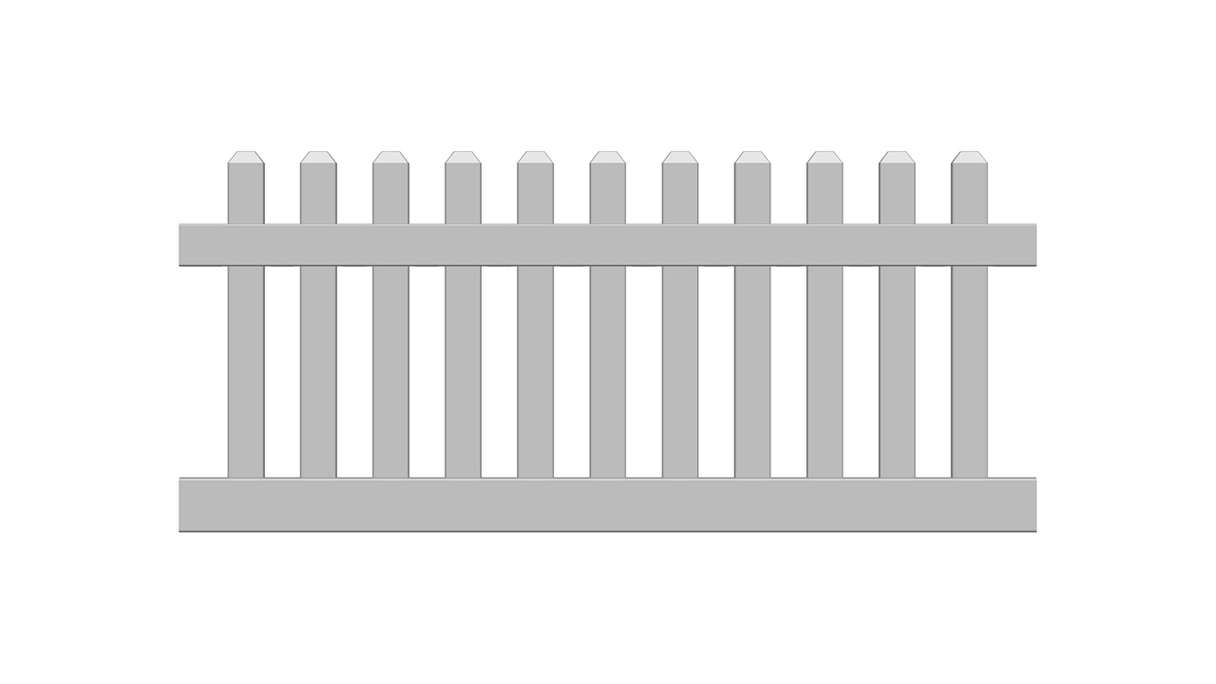 planeo Privara - PVC plug-in fence front garden fence white - UV-resistant | 180 x 80 cm