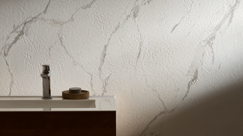 planeo SPC wall cladding – CeraRock Tile Carrara Marble XL 280 x 117.5 cm