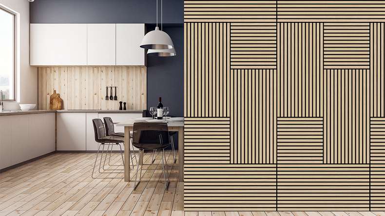 planeo acoustic panel - MixWall Timber Touch Flare Oak 52 x 52 cm | real wood veneer (PLMW-00011A)