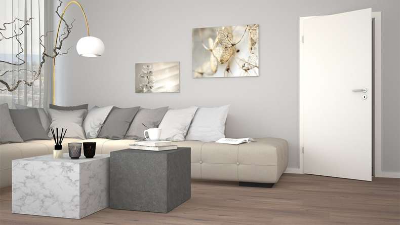 planeo interior door VELA Calma White 9010 Design edge | CPL - 2110 x 610|735|860|985 mm