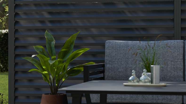 planeo Gardence Metallic Rhombus - Aluminium Garden Fence Square Anthracite | DB703