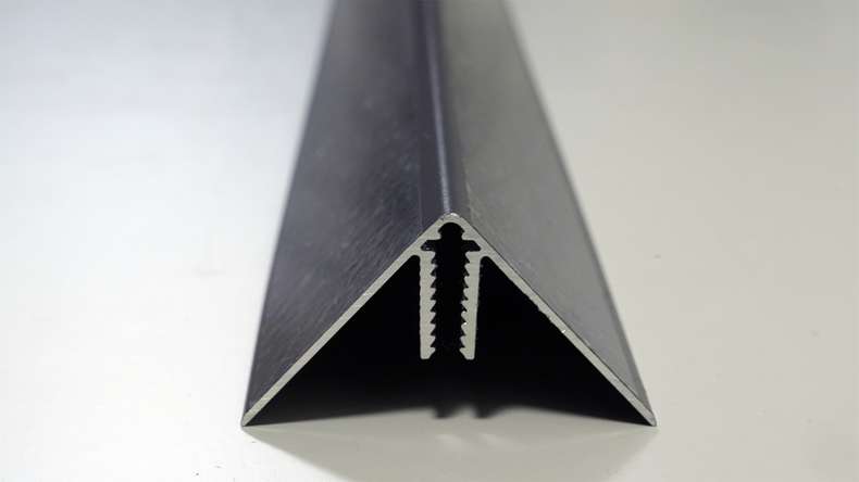 planeo Fassado - Aluminium outside corner end profile black 2.90m