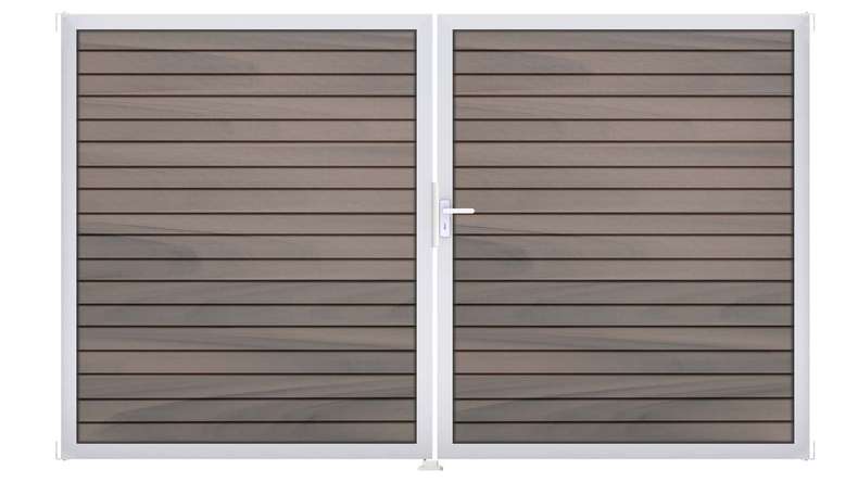 planeo Gardence Trendy – BPC Rhombus Gate – 2-leaf, two-tone co-extruded with aluminium frame