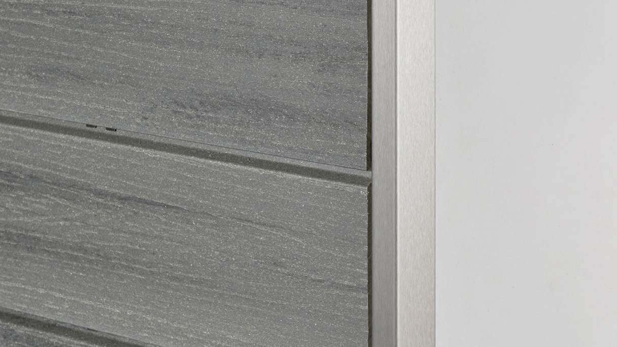 planeo Fassado - WPC rhombus strip facade cladding graphite grey