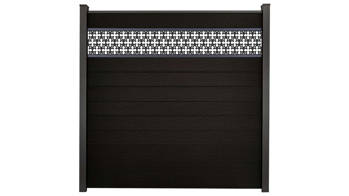 planeo Gardence Strong - BPC plug-in fence Oriental Black co-ex 180 x 180 cm