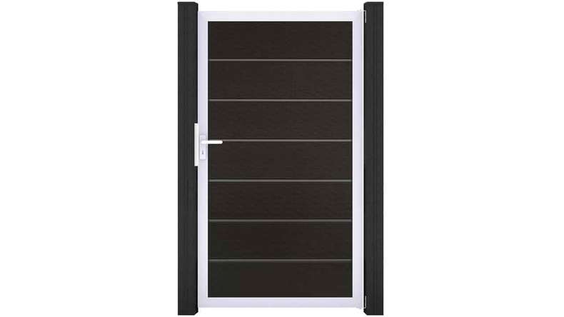 planeo Solid Grande - Premium universal door black co-ex with silver aluminium frame 180x150x4cm
