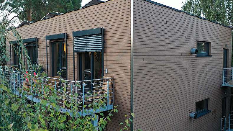 planeo Fassado - WPC Rhombus moulding facade cladding brown