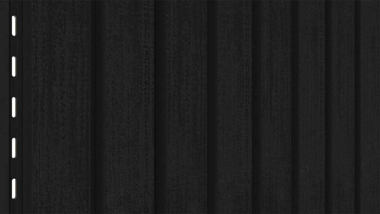planeo LINEA Wide – WPC CoEx cladding, black, 2900 x 181 mm