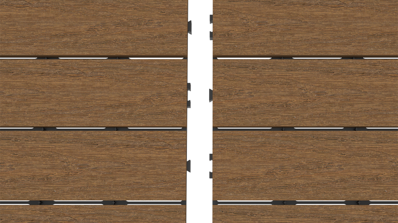 planeo WPC-CoEx decking tile, Burma Teak, 90 x 30 cm