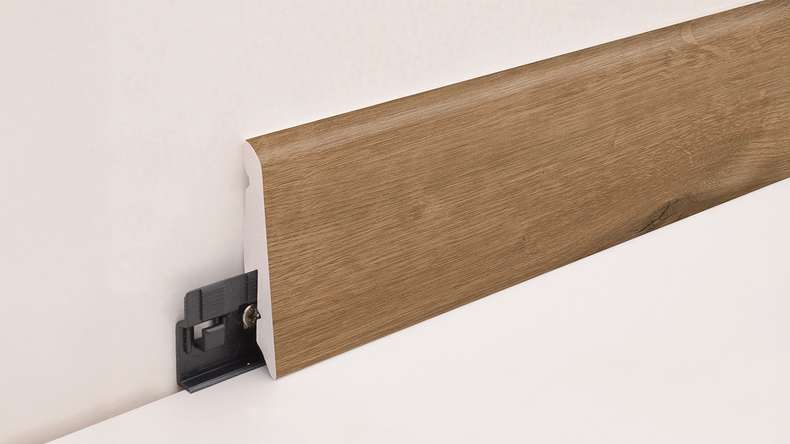 planeo skirting board SolutionX 2in1 - 2400 x 14 x 58 mm natural brown oak (SL0086)