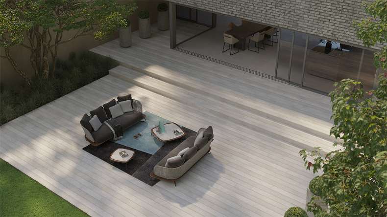 planeo Authoria PureBoard solid decking - Light Lime Oak 3.6m textured