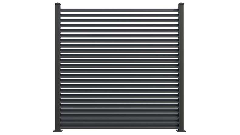 planeo Gardence Metallic Ellipse - Aluminium Garden Fence Square Anthracite | DB703