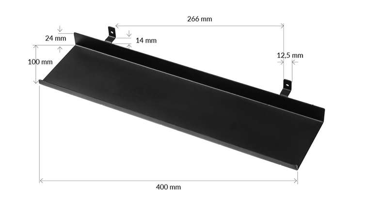 planeo shelf - Black 40 cm including screws