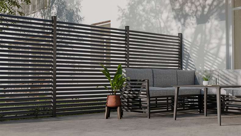 planeo Gardence Metallic Ellipse - Aluminium Garden Fence Square Anthracite | DB703