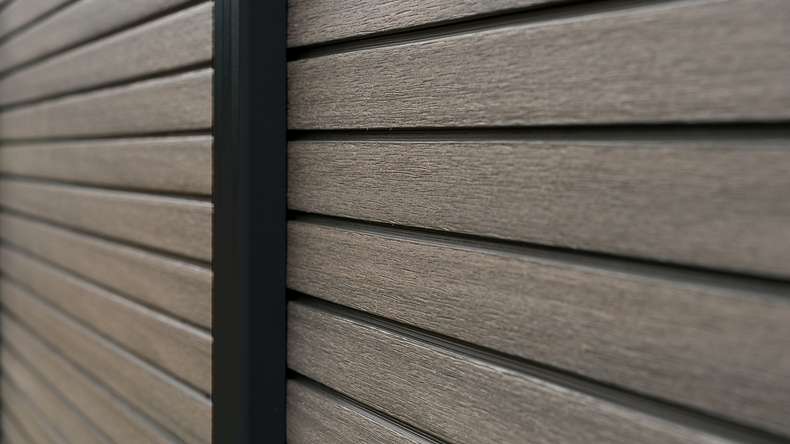 planeo LINEA - WPC CoEx Rhombus plug-in fence dark grey 176 x 183