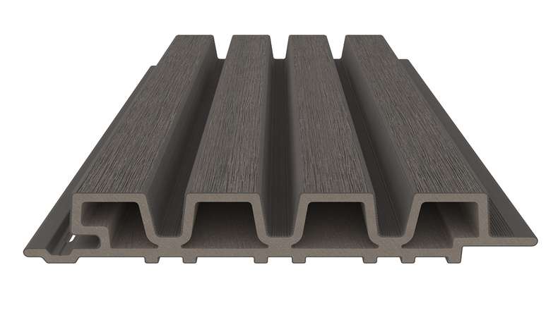 planeo LINEA Slim – WPC CoEx cladding, dark grey, 2900 x 215 mm