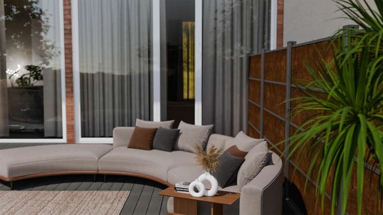 planeo Gardence Resistant - HPL plug-in fence rust-look 180 x 183 cm