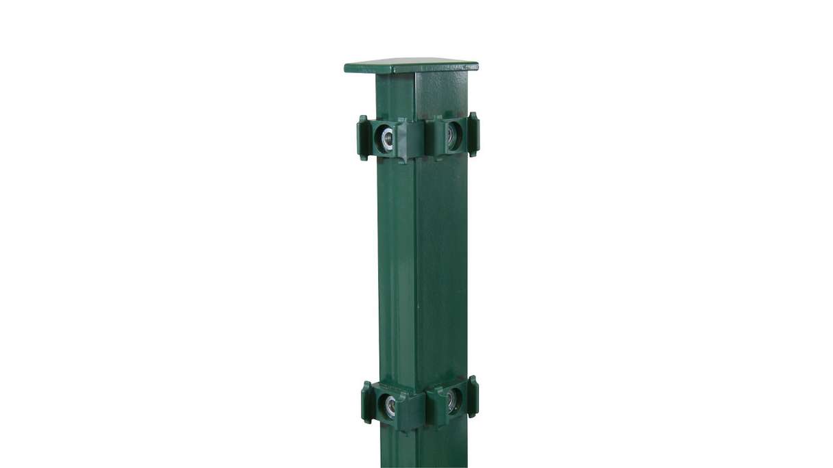 Corner post type FB moss green for double bar fence - fence height 2030 mm