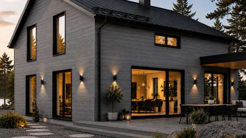 planeo NOVA – WPC CoEx Classic façade panel, Grey, 2.90 m