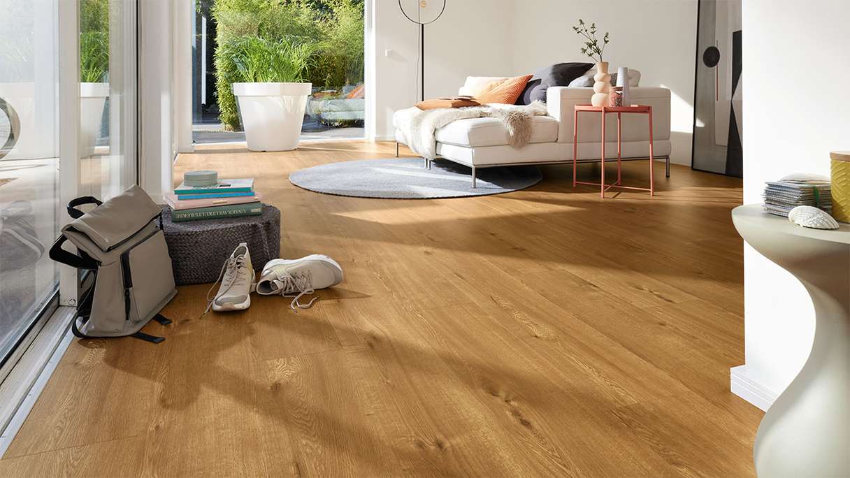MEISTER design floor MeisterDesign. next DD 500 S - 07118 Hill Oak | Impact sound insulation integrated (400054-1287220-07118)