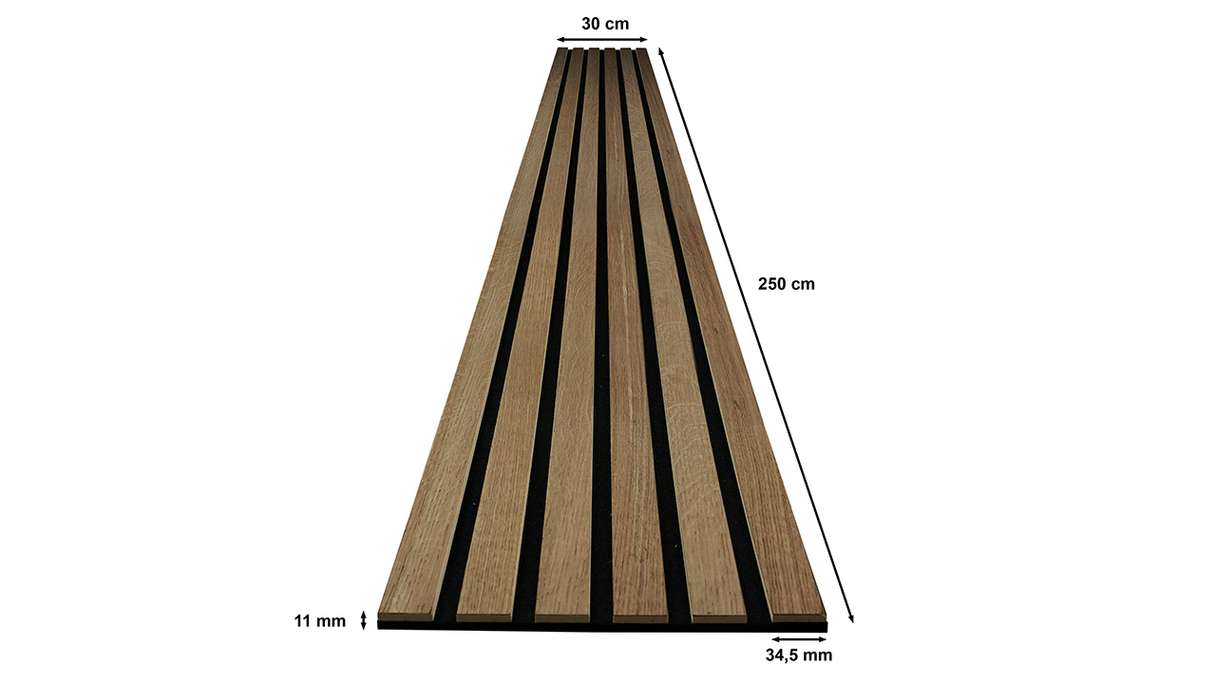 Skaben acoustic panels SilentWall Comfort - Rustic oak - 250 x 30 cm